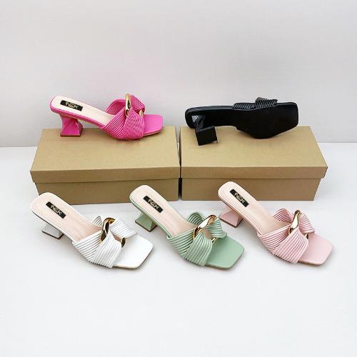 

Fashion 2025 New Women s Square Toe Open Toe High Heel Sandals Chunky Heel Metal Buckle Strap Fashion Slides 37 чёрный