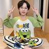 Spring & Autumn Boys’ Pajamas Set - Round Neck, Long Sleeve, Loose, Comfortable, Cute Cartoon Design for Medium & Large Kids