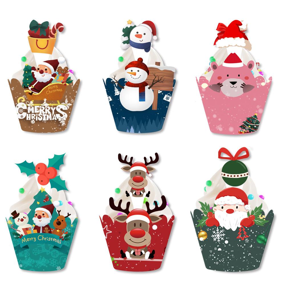 Christmas Decoration Cake Paper Flags Cards For Festive Party Celebration Prop