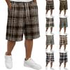 Men's Casual Plaid Drawstring Shorts Relaxed Fit Elastic Waistband Lightweight Breathable Fabric for Everyday Wear
