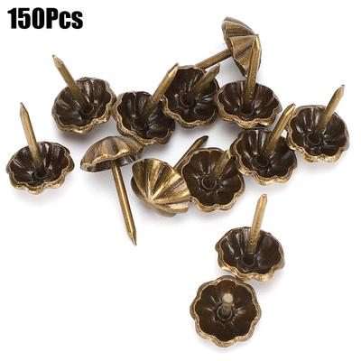 150 Adet Döşeme Çivisi Retro Parlak Desen Kanepe Dekorasyonu DIY Giyim Aksesuarları Demir 11MM