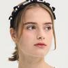 SORRY TOO MUCH LOVE Pearl Point Gem Ribbon Hairband_Black
