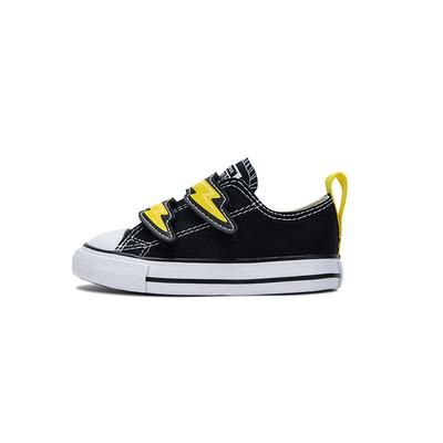 Chuck Taylor All Star EasyOn Alacsony TD Elektromos Villám Baba Tornacipő Fekete Arany-Szarka A08376C