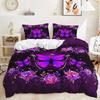 Purple Butterfly Rose Bedding Sets Fashion Duvet Cover Sets Twin Full Queen King Size Pillowcase For Kids Adult Gift Bed Linen
