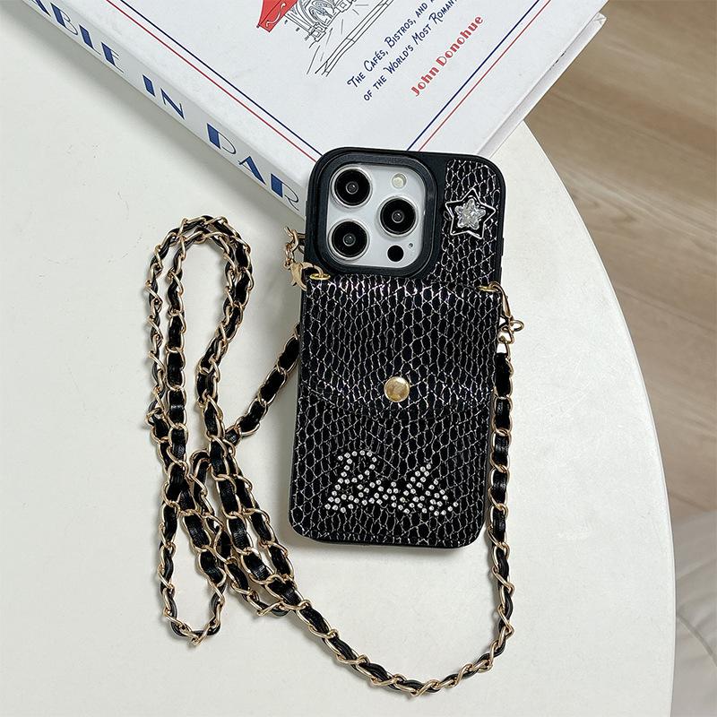 For IPhone17Air Snakeskin Wallet Card Holder Strap for Apple 16 Crossbody Rope 15promax Anti-fall 14