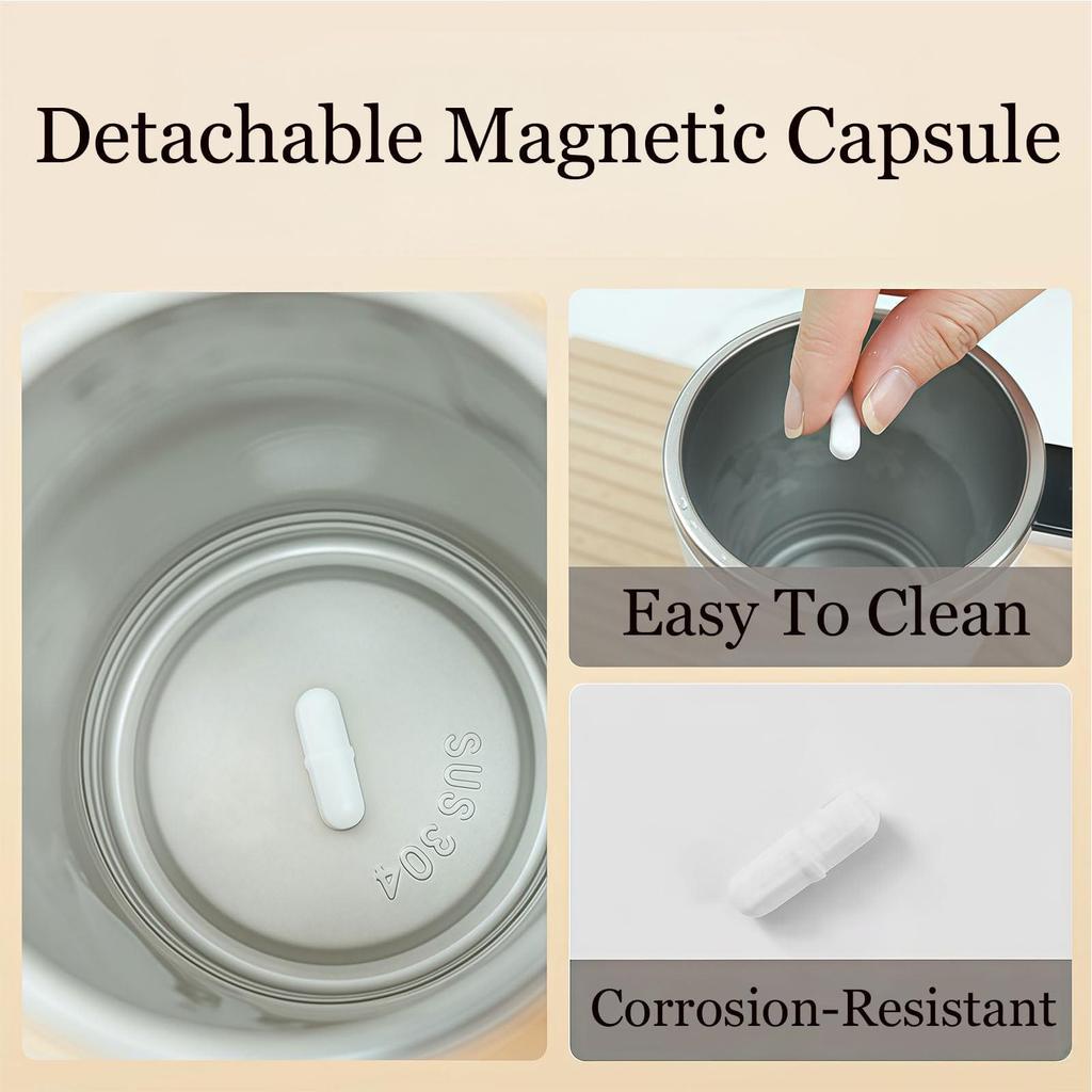 Automatic Stirring Coffee Mug Electric Rechargeable Self Stirring Cup with LCD Thermometer for Milk Cocoa Office Kitchen Travel