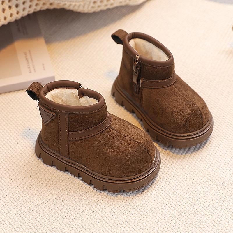 Winter Baby Warm Snow Boots Children's Waterproof Cotton Boots Fleece-lined and Thickened Cotton Shoes Soft-soled Short Boots