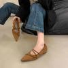 Pointed Thin Strap Shallow Mouth Inner Height Increase Late Evening Breeze Flat Shoes Spring and Autumn Korean Version Single Shoes Women