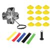 Foldable Agility Ladder & Hurdle Set with Resistance Parachute, Marker Discs, & Bands for Football Training