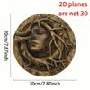 Round Metal Wall Art Tree Spirit Carved Face Home Decor Natural Inspired Calm Design