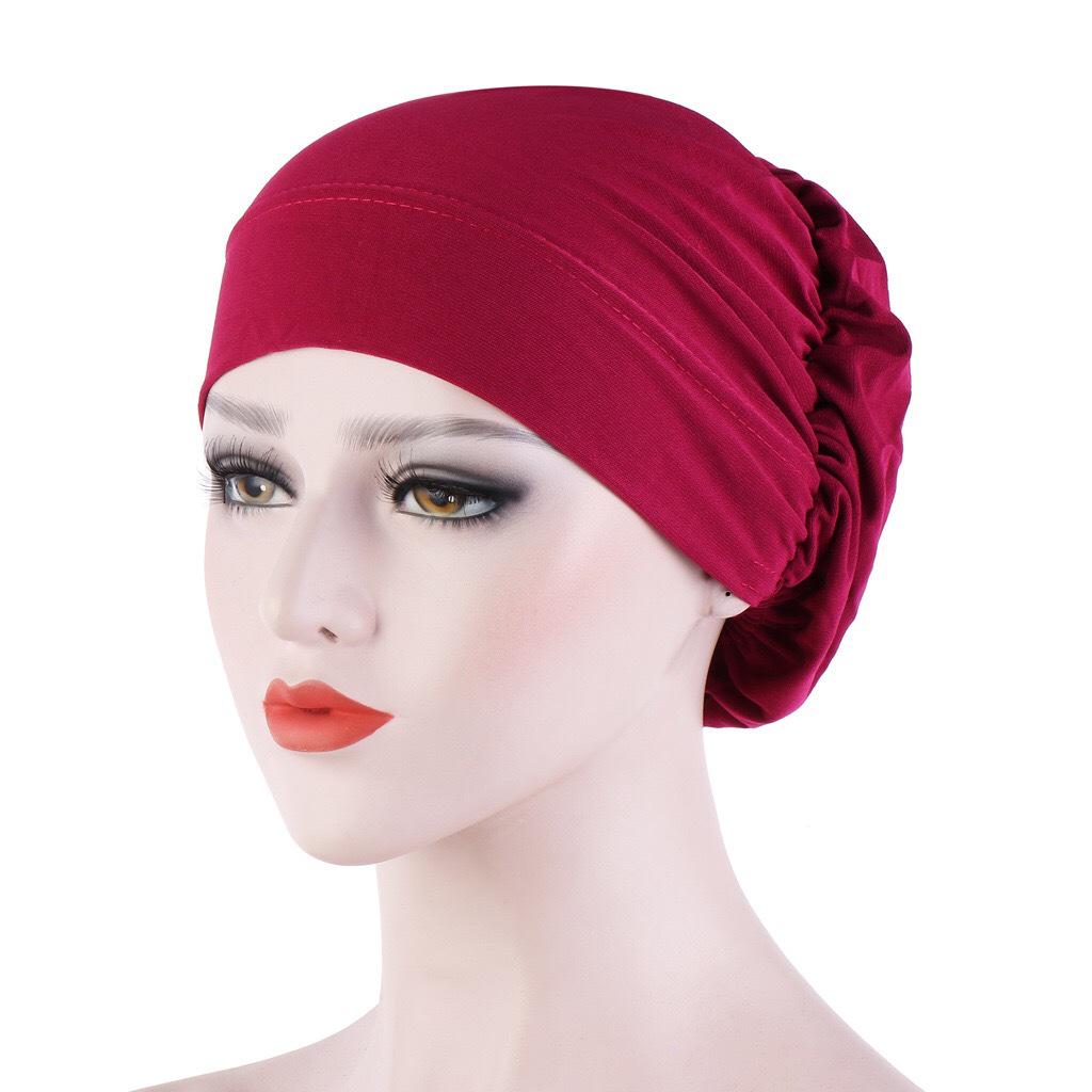16-Color Muslim Under Cap Head Wrap - Crystal Linen Multicolor Chemotherapy Sleep Cap Headscarf.