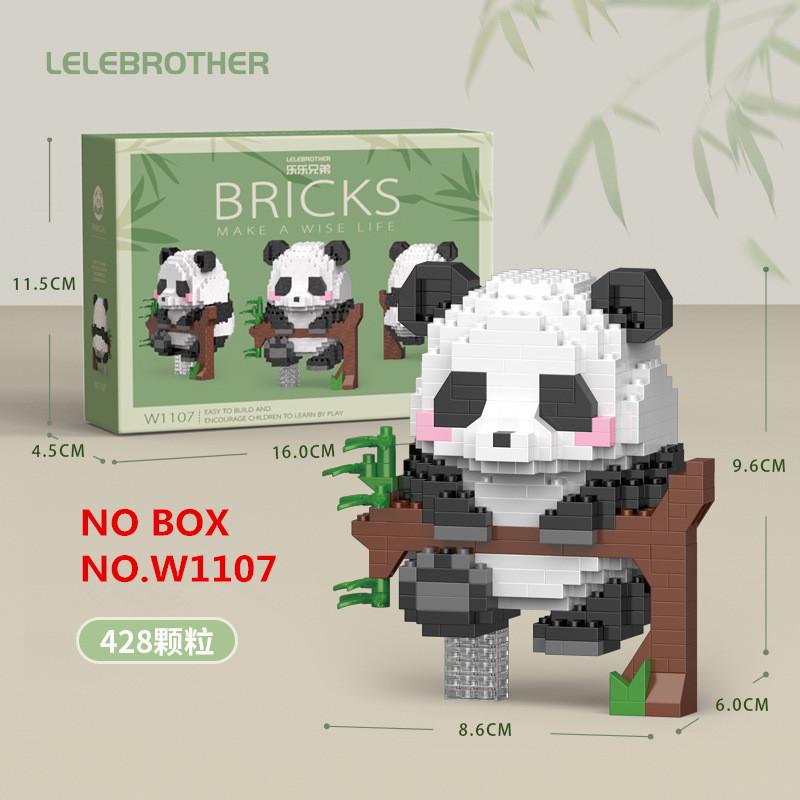 Kawaii Panda Series Micro Particle Building Block Creative Cute Animals DIY Assembled Bricks Toys For Chillren Christmas Gift