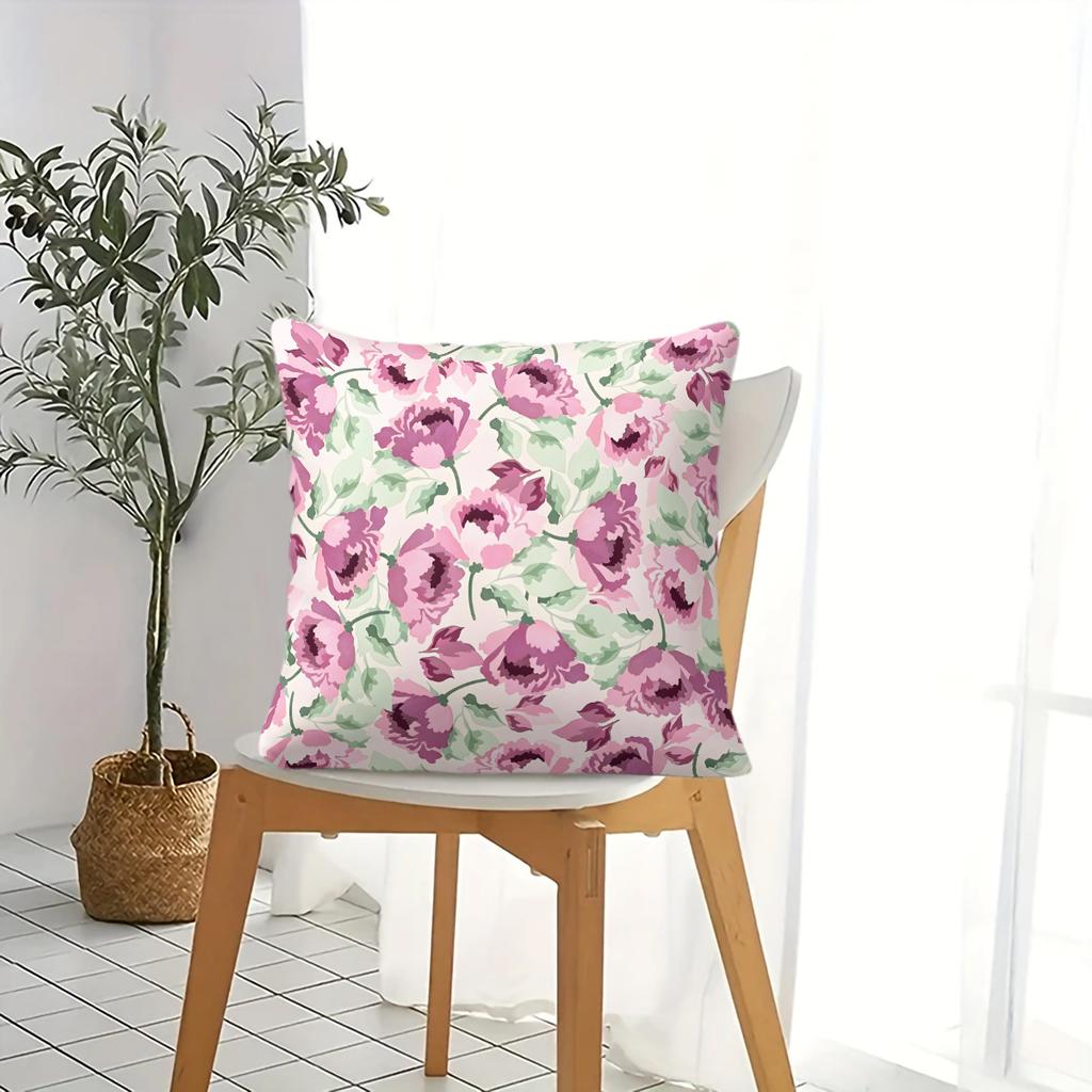 xcm Pink Flower Polyester pillowcase Sofa Chair Waist Cushion Cover Romantic girl Room aesthetic living Home decor