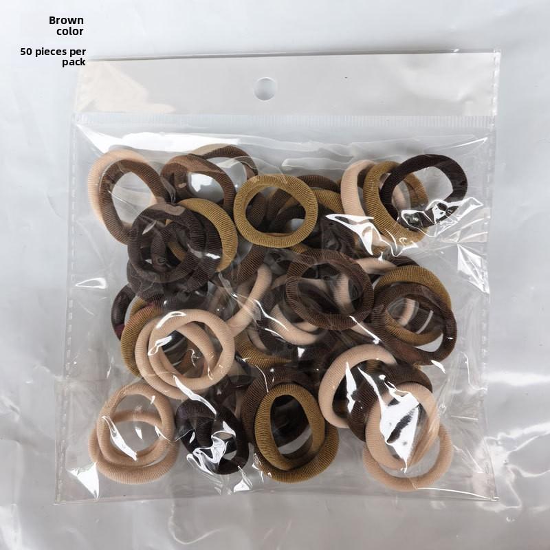 2.5cm Soft Seamless Hair Ties for Kids, No Damage Toddler Hair Bands 50Pcs