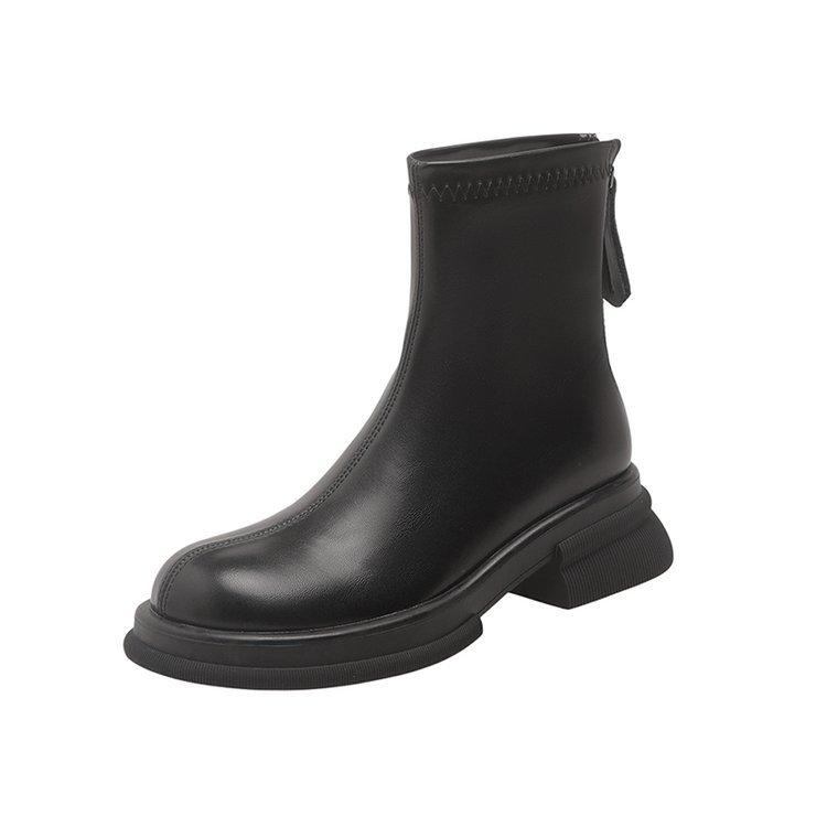 

Коричневые тонкие сапоги на толстой подошве бархатные короткие сапоги 2024 новые осенне-зимние сапоги в ретро-британском стиле женские популярные сапоги Martin 40