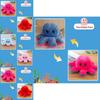 Adorable Double-sided Flip Reversible Octopus Plush Toy In Soft And Lifelike Style