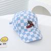 Children'S Hat Formula Racing Baseball Cap Spring And Autumn Boys And Girls Outdoor Sunshade Plaid Printed Cap