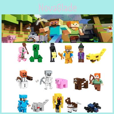 Minecraft Thema 16 Stück Bausteine Set Für Kuchendekoration Und DIY Figuren Bausatz