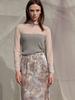 SORRY, TOO MUCH LOVE Sleeve Shirring See Through Turtleneck Top_Gray