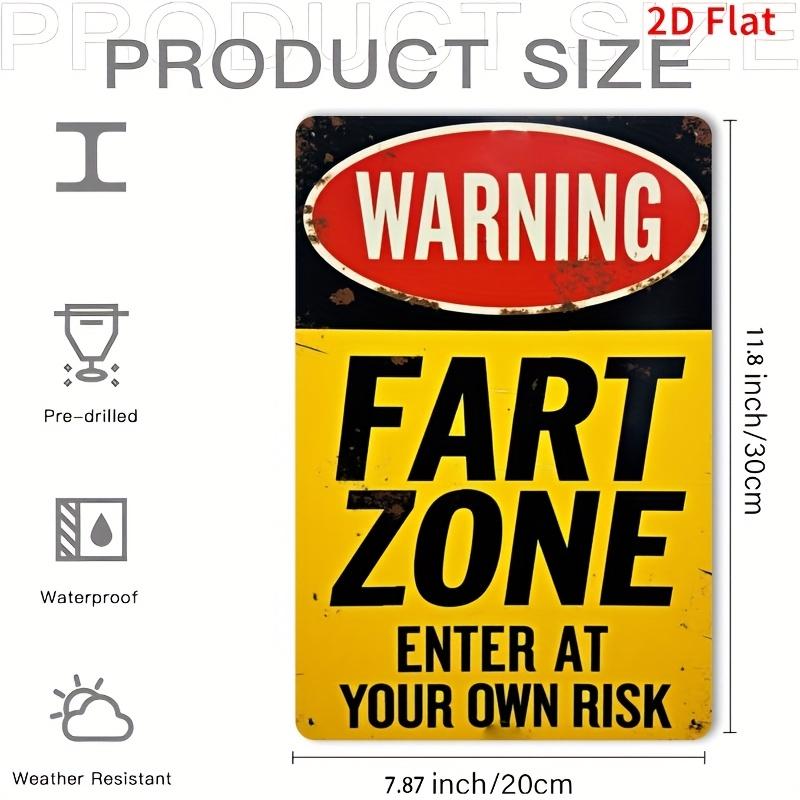 

[Humorous Fart Zone Plaque] Vintage Iron Metal Fart Zone Warning Sign - 1pc Humorous Decorative Plaque, 8x12 Inches 20x30cm（7.8x11.8inch）