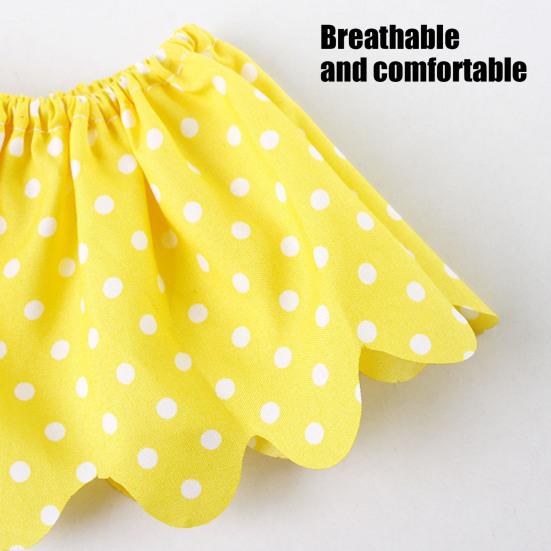 Summer Porch Goose Bikini Clothes Yellow Polka Dot Hawaiian Goose Outfit for 23"/17" Lawn Goose Statue Goose Costume for Outdoor Garden Yard Decor