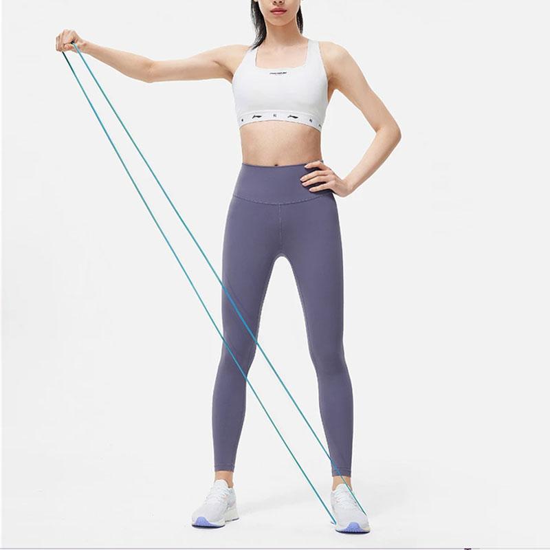 Li-Ning Fitness Series Solid Color Tight Sports Trousers Women Bottoms Dark-Gray Purple AULT016-4