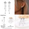 Original 100% 925 Silver Geometric Sun Moon And Stars Tassel Women's Earrings Party Anniversary Gift