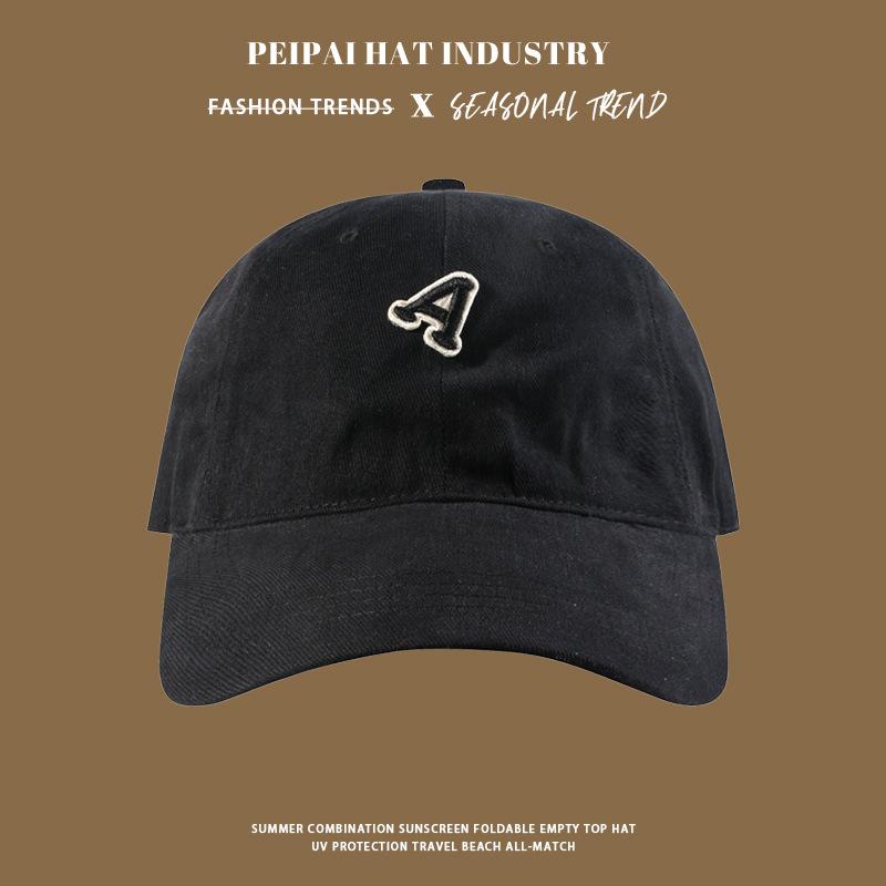 

Baseball cap Spring and Autumn letters Korean version cap Wide brim shows face Small versatile sun hat Adjustable