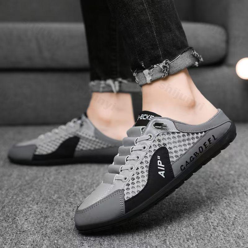 Fashion Men's Half Slippers Fashion Soft-soled Summer Men Trendy Bottom Casual Shoes Soft Sole Support Shoes Sneakers Zapatos De Hombre