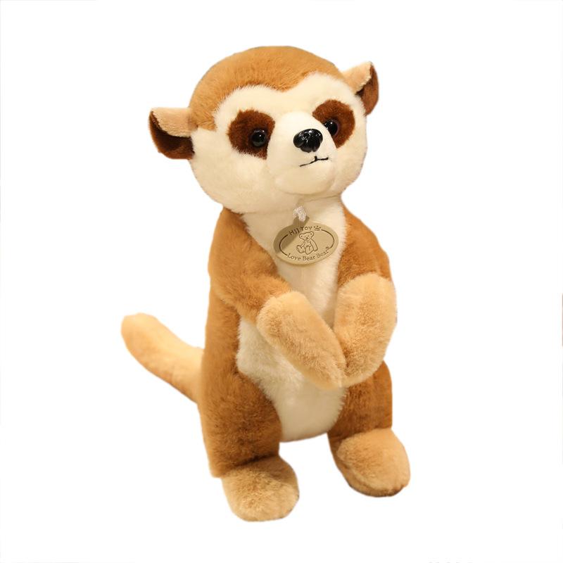 25CM Kawaii Cartoon Simulation Anime Fox Monkey Stuffed Animal Plush Toy Doll Children s Fox Monkey Handmade Doll Festival Gift 25cm темные хаки