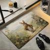 Cartoon P-Peter R-Rabbit Floor Mat Soft Flannel Floor Mat  Suitable for Entryways, Living Rooms, Bedrooms, and Bathrooms