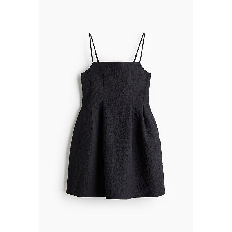 

HM Women s Vest Camisole Dress 2025 Summer New Arrival Minimalist Texture Woven Skirt 1295087 Black 165/96