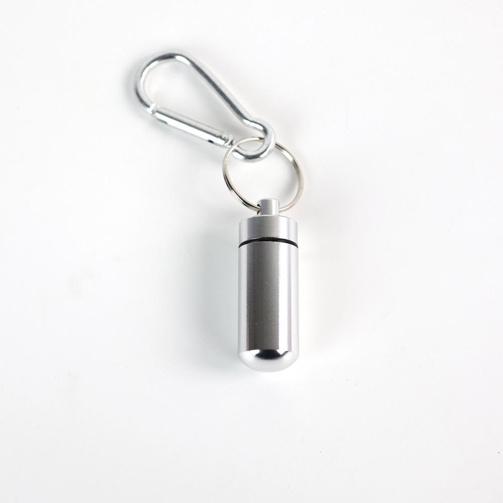 New Premuim Portable Mini Waterproof Aluminum Pill Box Cases Container Organizer Storage for Vitamin Fish Oils Keychain Earplug