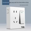 86 Type Double Gang Double Throw Wall Switch & Socket Panel with Exposed Wiring & Five Holes