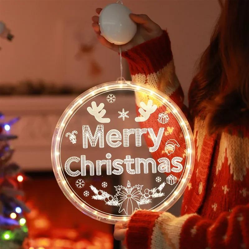 16cm 3d Led Suction Cup Light Santa Snowman Christmas Light Led String Christmas Tree Ambient Light Window Decoration