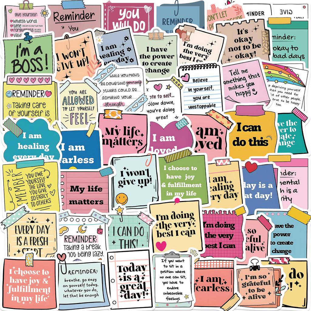 50 Self-affirmation Motivation Tags Graffiti Stickers Personalized Decoration Guitar Laptop Suitcase DIY Waterproof