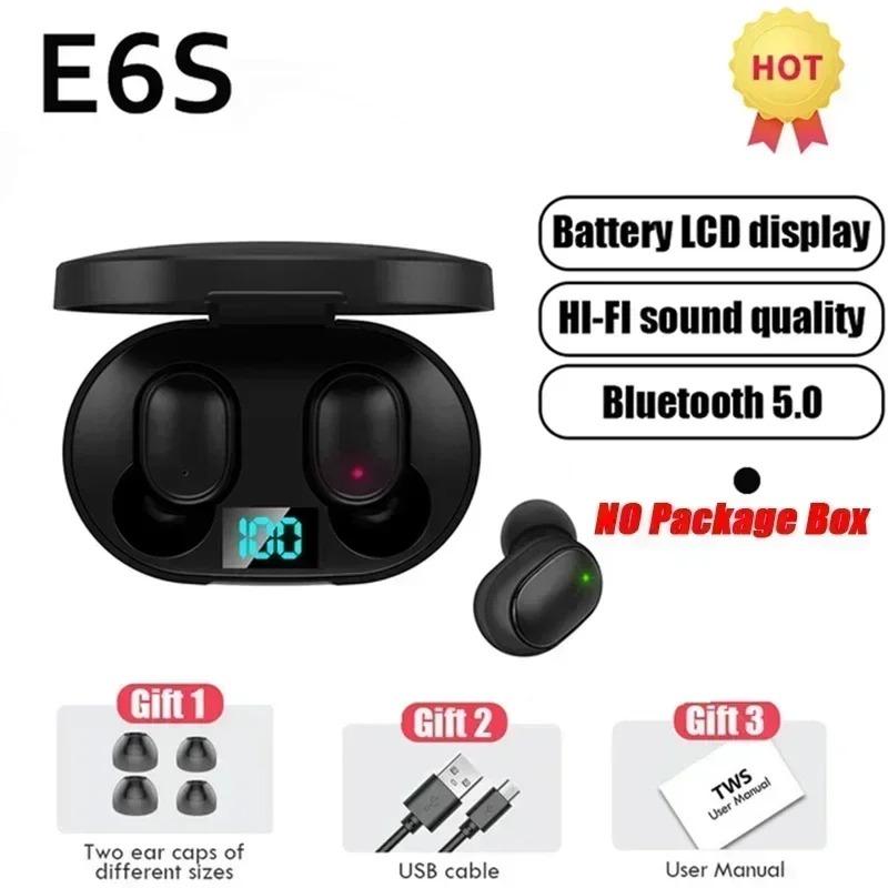 TWS E6S Fone Bluetooth Earphones Wireless Bluetooth Headset Noise Cancelling Headset With Microphone Headphones For Redmi