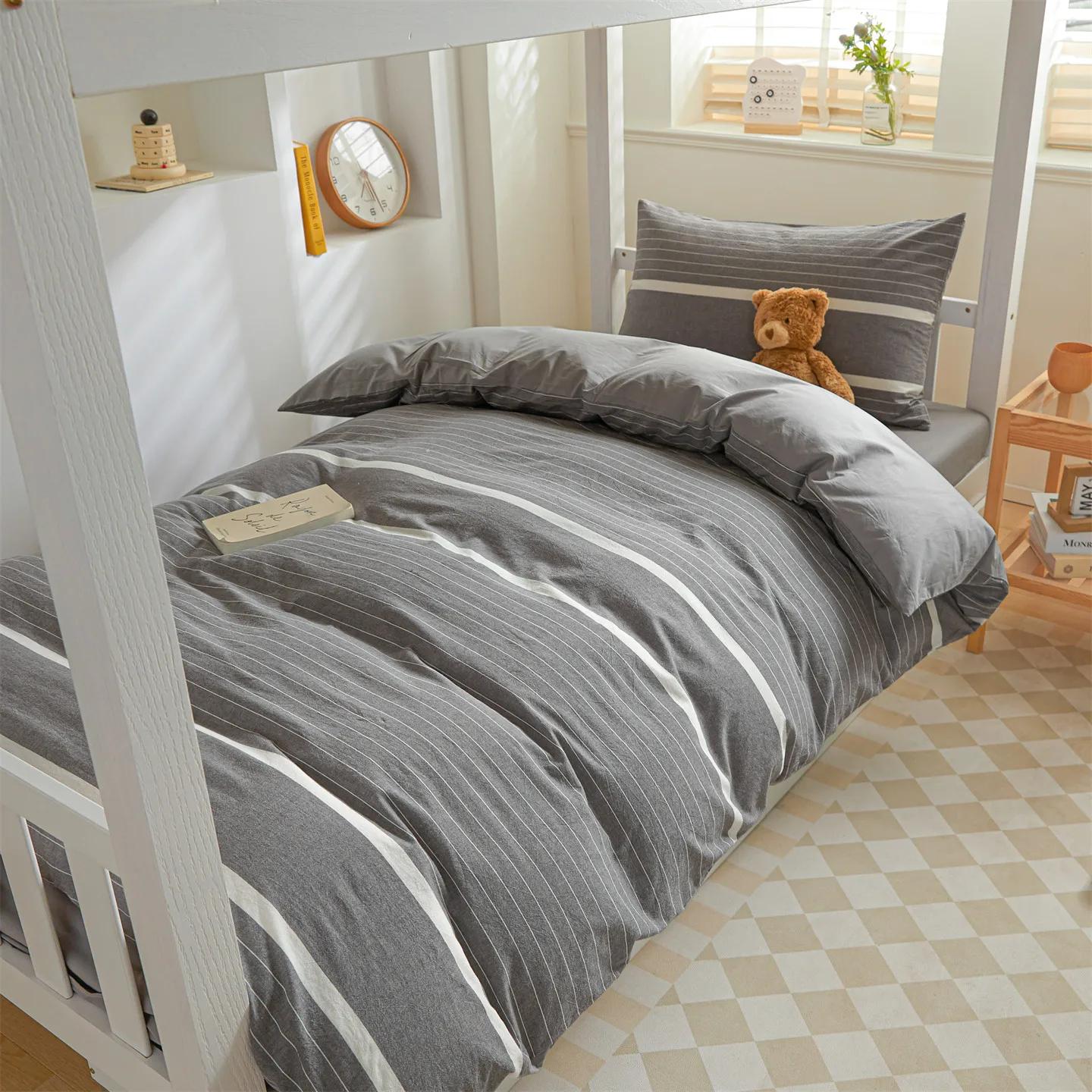 

2025 новый комплект из трех предметов из чистого хлопка для общежития для старшеклассников, одинарный пододеяльник, постельное белье для университетского общежития 1.2m sheet 3pcs