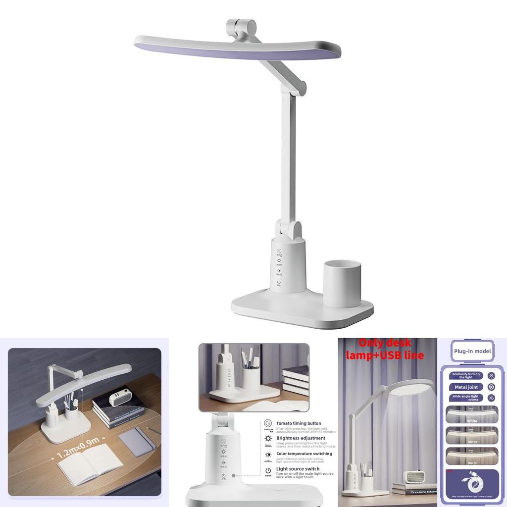 Student Led Reading Lamp With Usb Charging And Timer Function For Bedside Use
