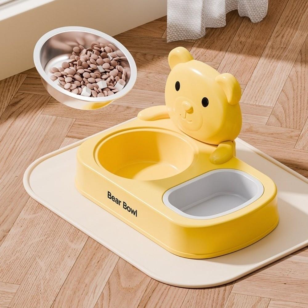 Detachable Cat Food Water Bowl Non-Slip Base Cat Feeding Bowl Pet Water Container  for Cats Dogs