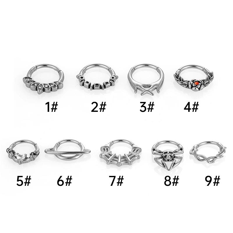 316L Stainless Steel Spider Flower Nose Ring Hinge Hoop Piercing for Nose or Ear Cartilage.