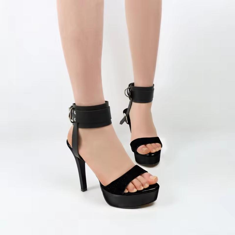 1Pair Ankle Belt Black Ankle Safety Belt Chain And Buckle Y2K Punk Style Women'S  Accessories Belt