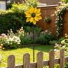 Sunflower Windmill Garden Stake Ornaments Outdoor Metal Wind Spinner Garden Patio Decoration for Garden Yard Patio Decor