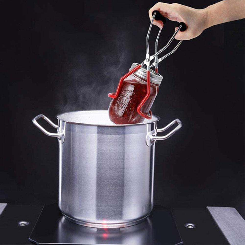 Canning Gripping Tongs with Grip Handle Can Lifter Tongs Stainless Steel Jar Clip Heat Resistance for Safe Secure Grip
