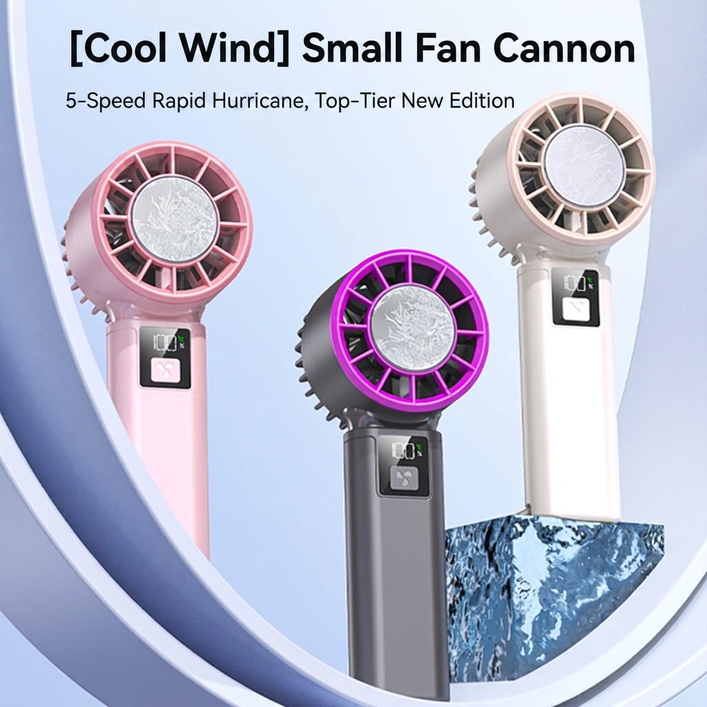 Mini Portable air Condition Cooling Fan 2000mA Lightweight USB Rechargeable Handheld Fan for Travel Outdoor