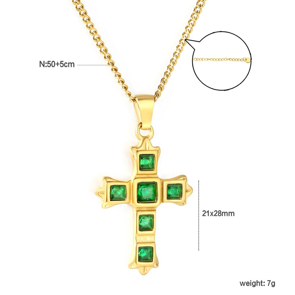 Zircon Cross Pendant Necklace Light Luxury Fashion Jewelry Gift for Women Delicate Collarbone Chain
