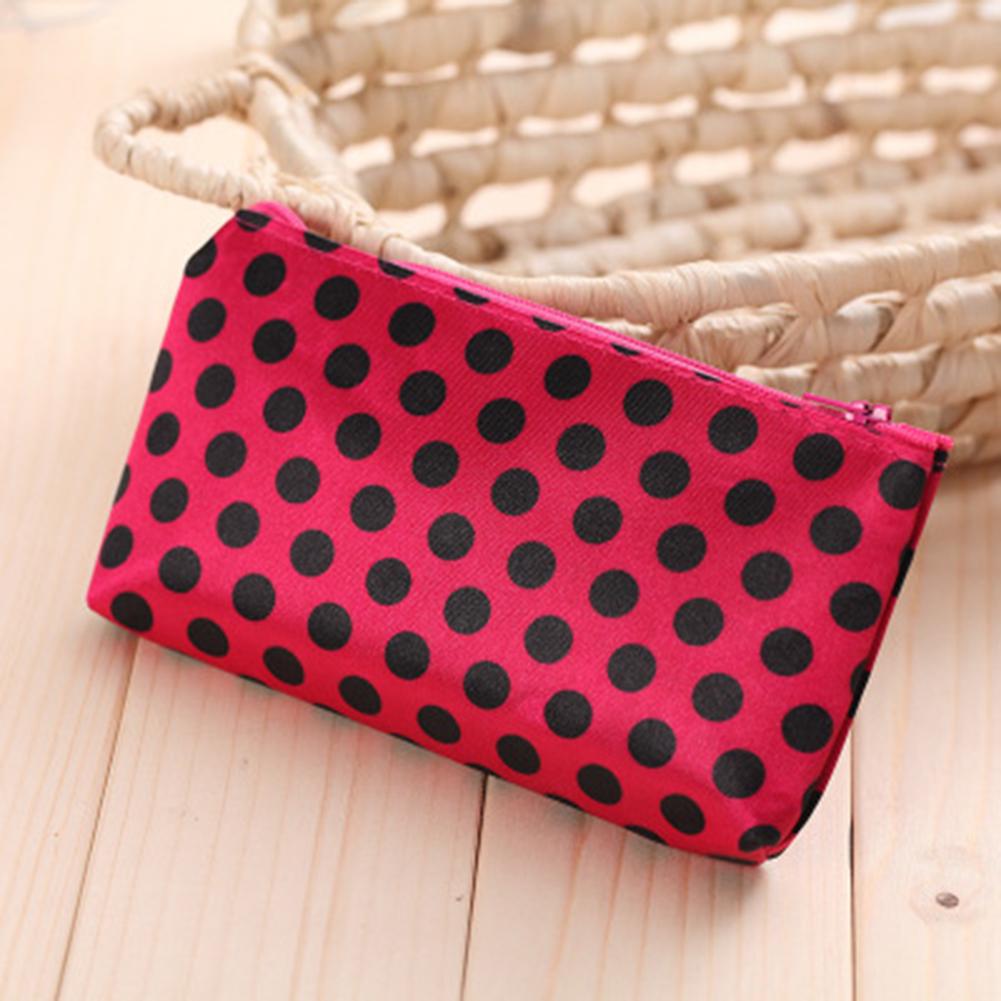 Yousheng Case Heart Dot Print Toiletry Wash Organizer Portable Travel Cosmetic Bag Makeup