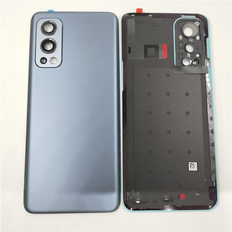 A+++ Per OnePlus Nord 2 5G Copertura Batteria in Vetro Sportellino Posteriore Rigido Pannello Alloggiamento Posteriore + Adesivo + Lente Fotocamera