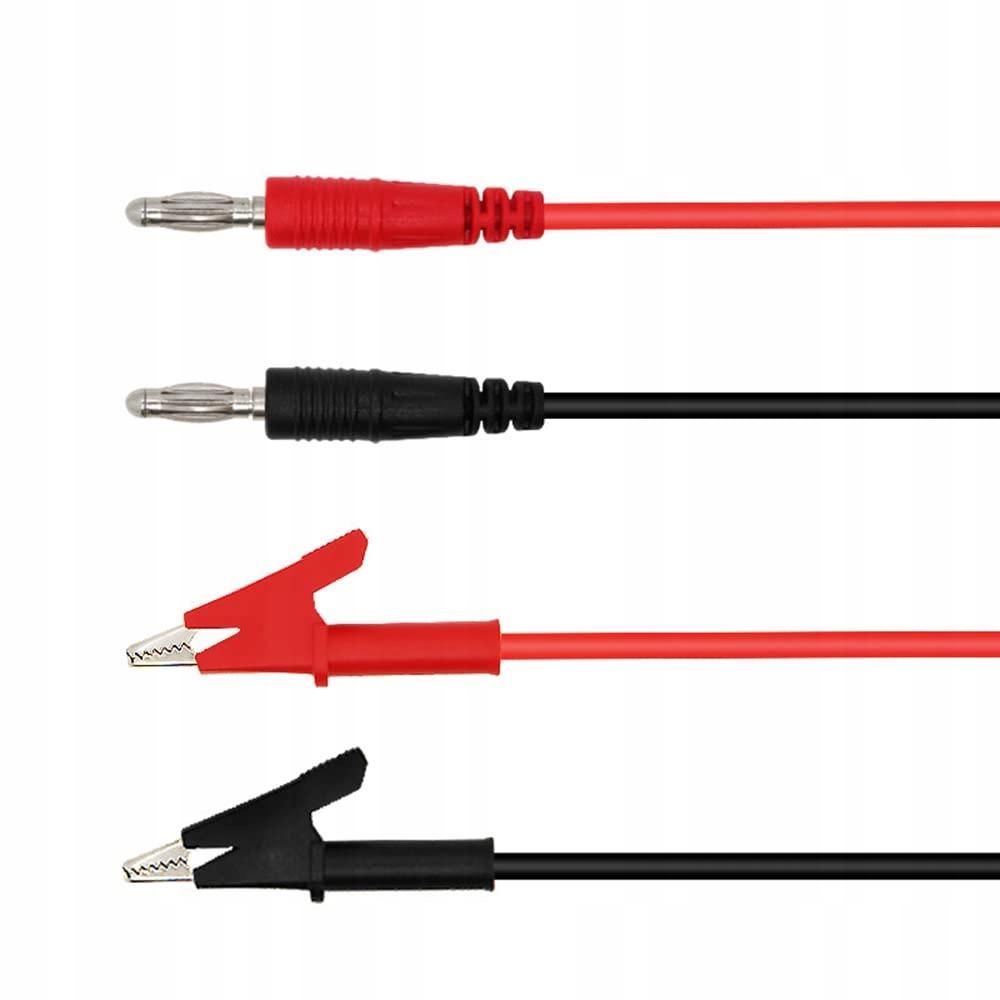 Test Leads For Multimeter/Laboratory Power Supply - Crocodile Clips 1500V 15A 100Cm (2 Pcs - Black And Red)