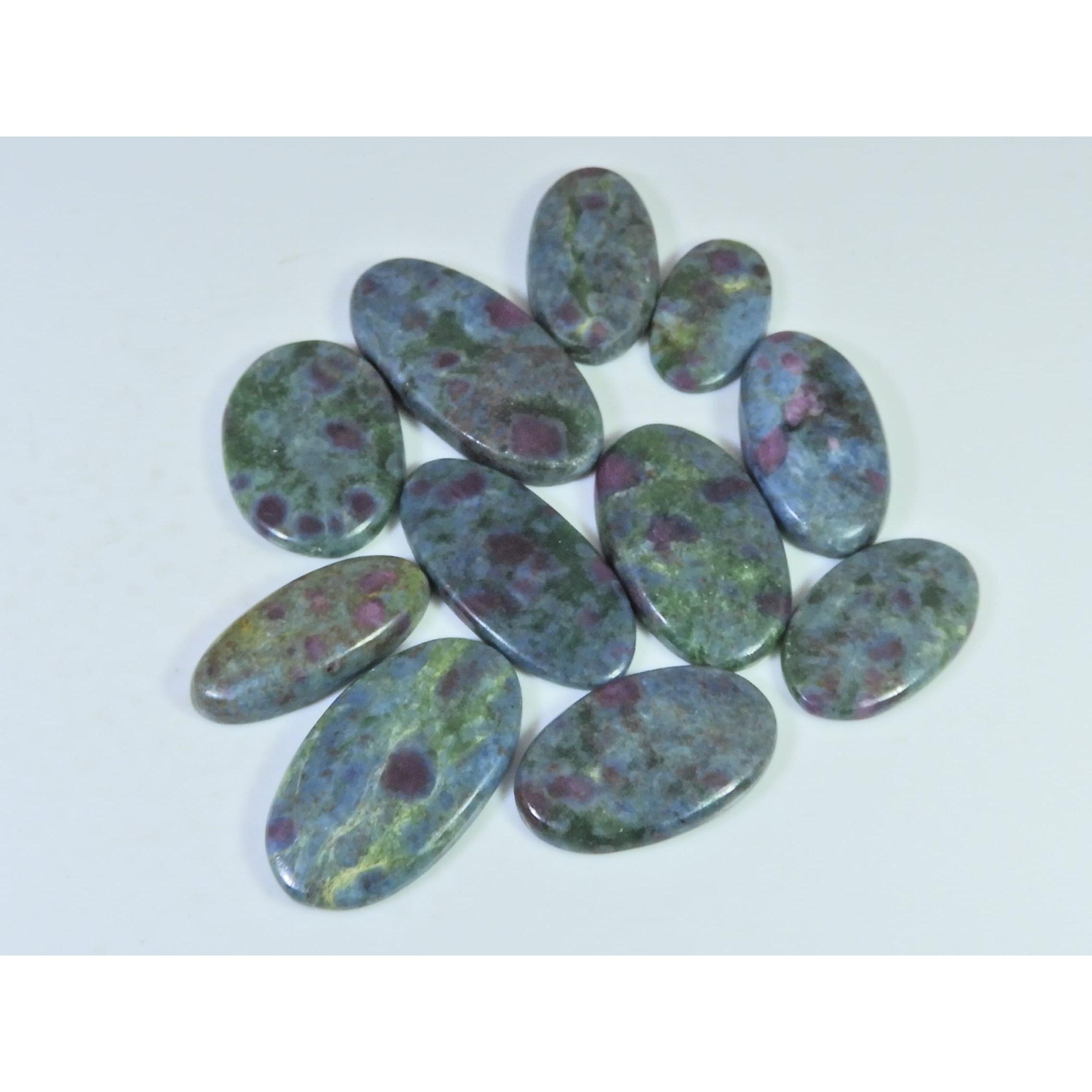 295Cts. Natural Ruby in Kyanite Oval Cabochon Loose Gemstone 11 Pcs Lot C-1311